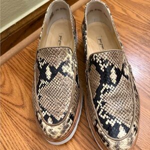 Paul Green Snake Print Loafers - Tan and Black